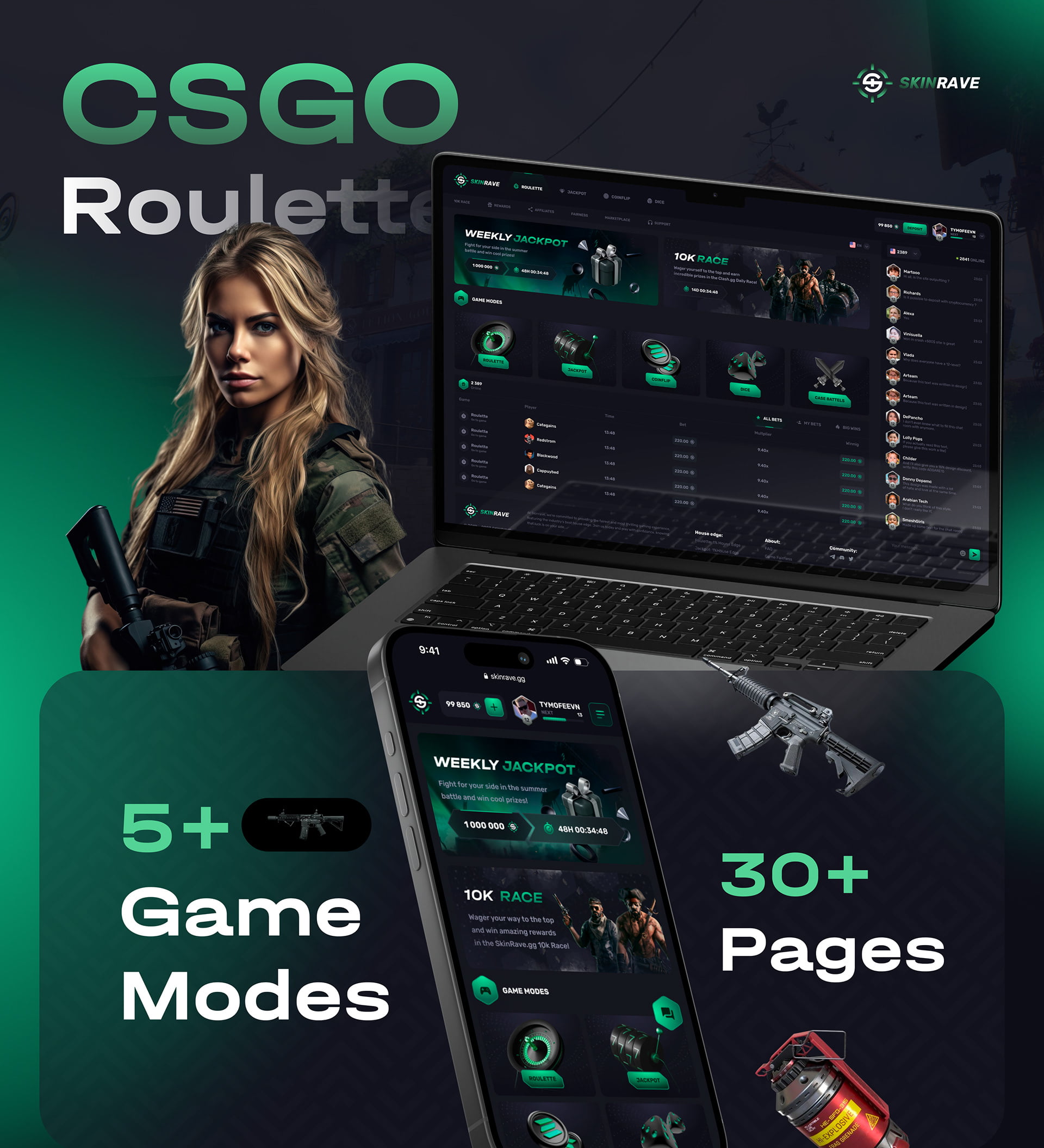Skinrave – CSGO Roulett Gambling Site插图