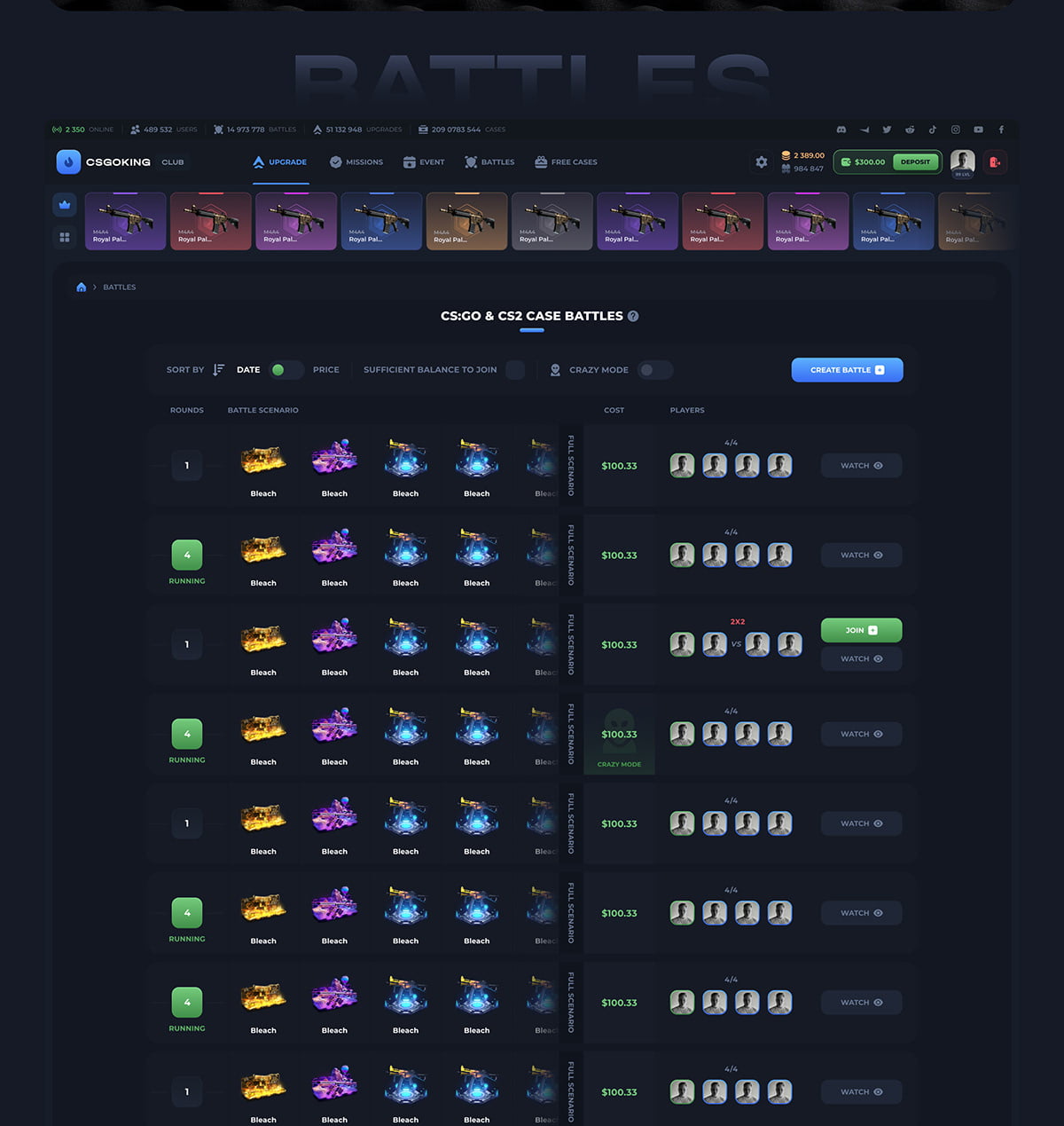 CSGOKING – CS:GO Open Case Battles Casino插图5