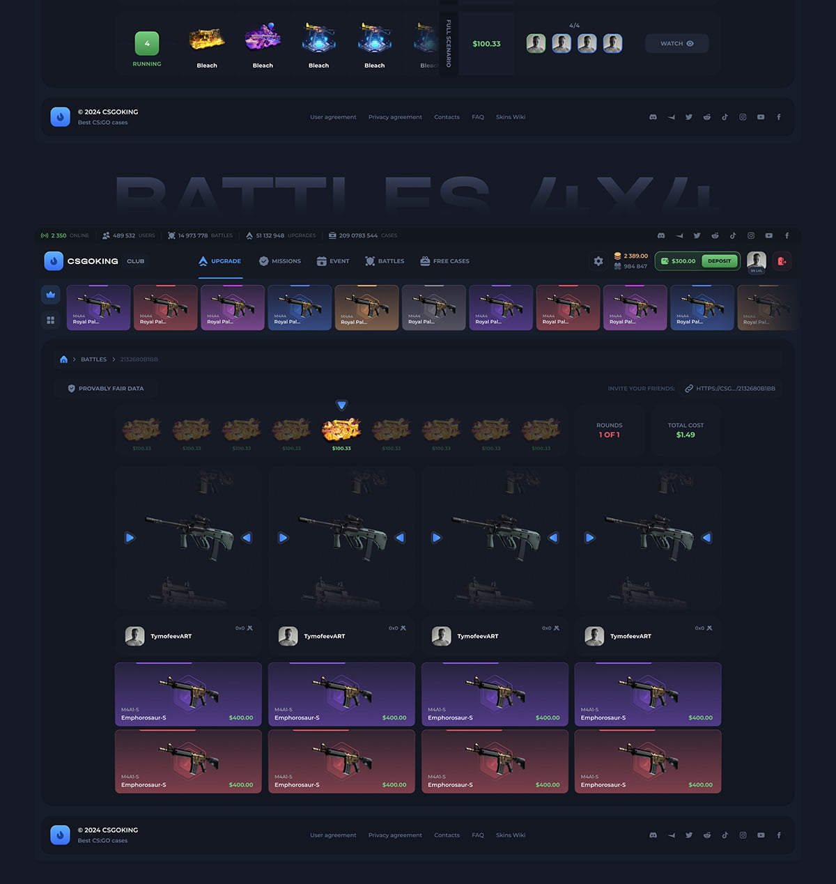 CSGOKING – CS:GO Open Case Battles Casino插图6