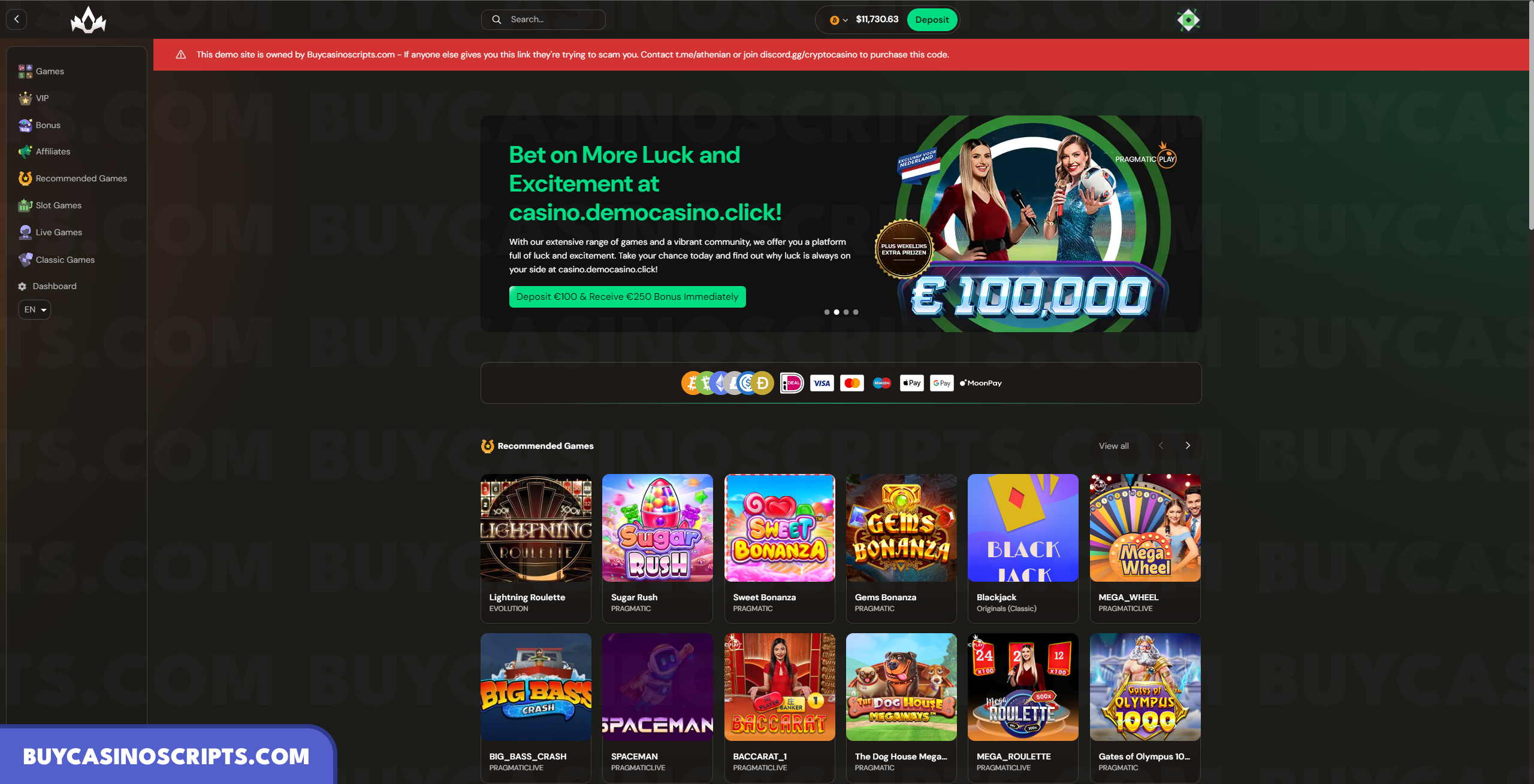 Revamped Classic Crypto Casino Source Code